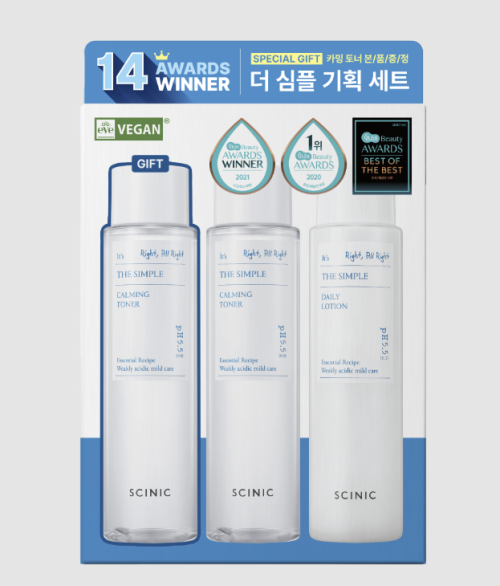 싸이닉() 더 심플 어워드 2종 세트 (토너145ml+로션145ml+추가 토너 145ml 하나 더) 상품 이미지