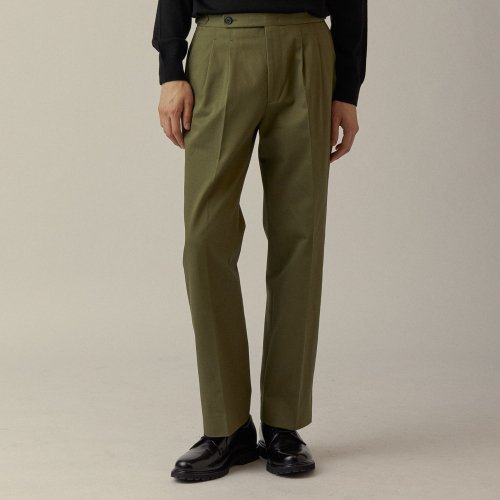 Брюки Vanset из плотного хлопка с защипами и регуляторами Olive