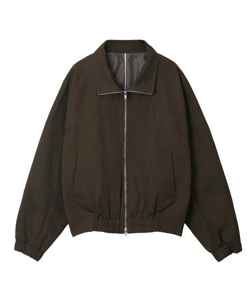Twill однотонный Racing Zip-up Jacket_Khaki