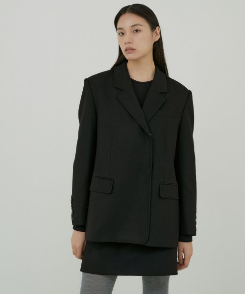 шерсть BOY-TAILRED JACKET_BLACK