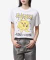 여성 버니 로고 프린트 반소매 티셔츠 - 화이트 / T3637151