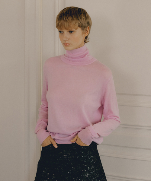 MARINO шерсть поло NECK KNIT_3COLOR