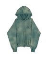 Beauty Of Dystopia Washed Zip Up Hoodie - Washed Green