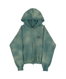 Beauty Of Dystopia Washed Zip Up Hoodie - Washed Green