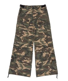 Camouflage Cargo Wide Trousers - Woodland Camo