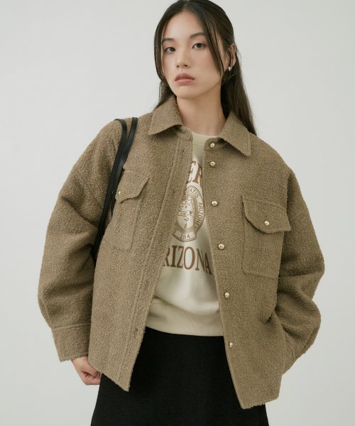шерсть BOUCLE SHIRTS-JK_2COLOR