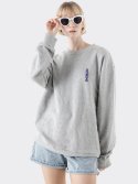 에이오엑스(AOX) Clover Purple Embroidered Sweatshirts (Grey)