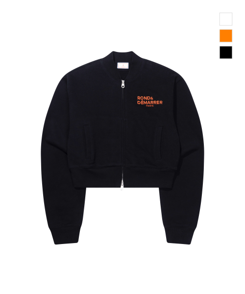 Женский кроп-блузон 2-way с крупным лого (Black)