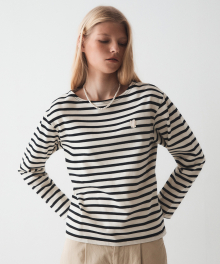 Stripe Boat neck T-shirt / WHLSE2394F