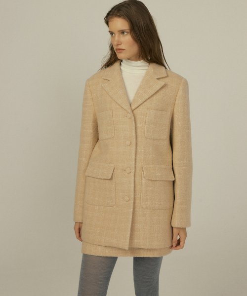 WINTER TWEED HARF COAT_2COLOR