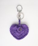 메리모티브(MERRYMOTIVE) Crochet heart pouch keyring (Purple)