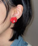 메리모티브(MERRYMOTIVE) Red camelia pearl earring