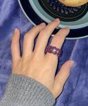 메리모티브(MERRYMOTIVE) Gem with knitted ring (Purple)