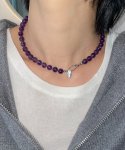 메리모티브(MERRYMOTIVE) Purple gemstone surgical necklace