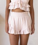 로에(LEAUET) Sofia Pink Ruffled Cotton Shorts
