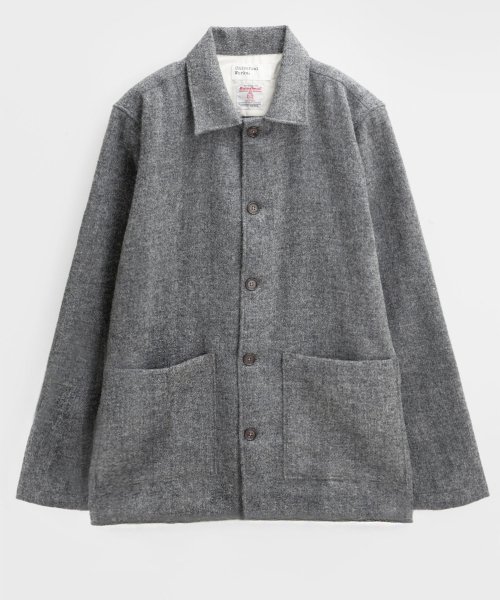 Universal Works Easy Over Jacket in Grey Harris Tweed