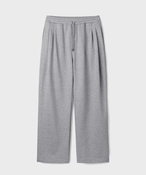 TWO TUCK широкие SWEAT брюки [MELANGE GRAY]