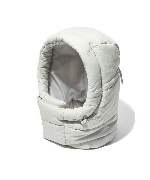 RIBBON PADDED HOODIE WARMER (GREY)