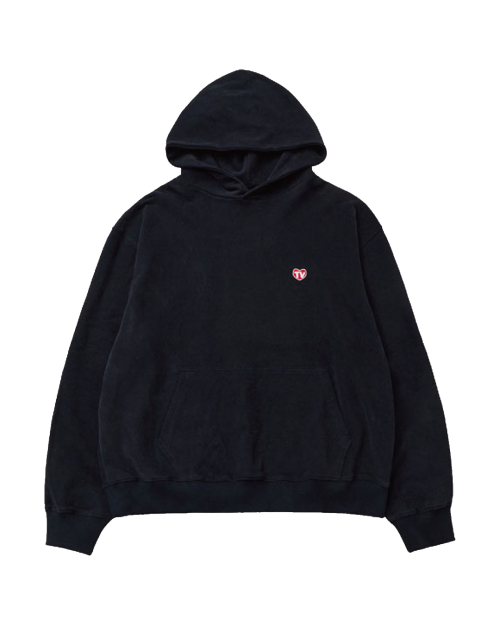 TV HEART LOGO HOODY (BLACK)