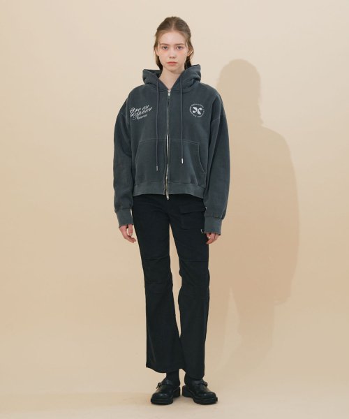 Вельветовые брюки карго клеш (Black)