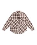 아노니모아노니마(ANONIMO-A) Plaid Blocking Shirt- Plum