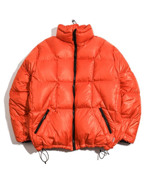 Глянцевый пуховик orange