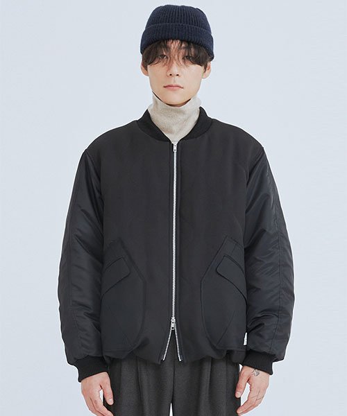 Patchwork Bomber Sleeve Jumper_RKUAW23616BKX