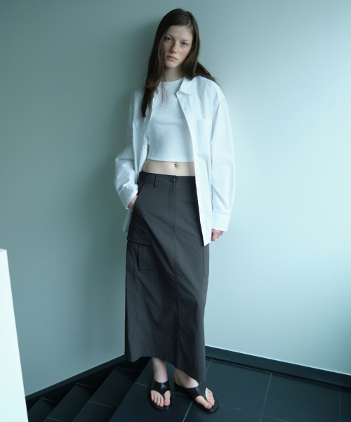 Womens Cargo Maxi Skirt [Gunmetal]