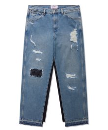 NMR X WRG DAMAGED DENIM PANTS BLUE