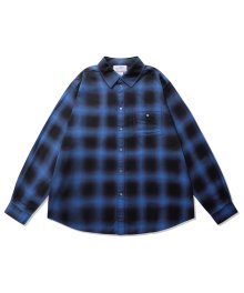 NMR X WRG EMBROIDERY OMBRE CHECK SHIRTS BLUE