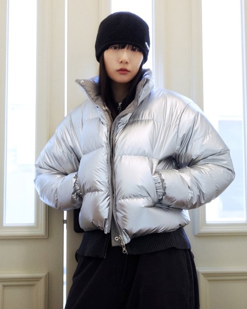 Silver puffy store jacket