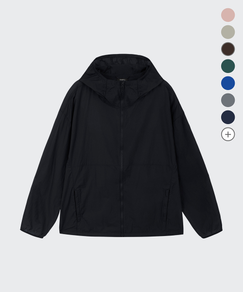 [City Leisure] Lightweight Packable Windbreaker Jacket [Black] preview