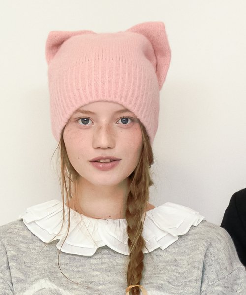 ニットキャップ・ビーニー RONRON RIBBON CAT BEANIE BMS043 론론(RONRON) RIBBON CAT BEANIE PINK - 사이즈 & 후기 | 무신사