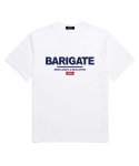 바리게이트(BARIGATE) 시그니처 로고 오버핏 반팔 티셔츠 (BS001) 화이트/레드