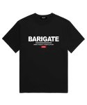 바리게이트(BARIGATE) 시그니처 로고 오버핏 반팔 티셔츠 (BS001) 블랙/레드
