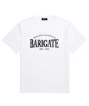 바리게이트(BARIGATE) SHADOW 로고 오버핏 반팔 티셔츠 (BS003) 화이트/블랙
