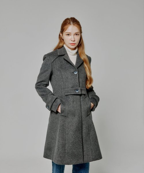 wool flared long пальто