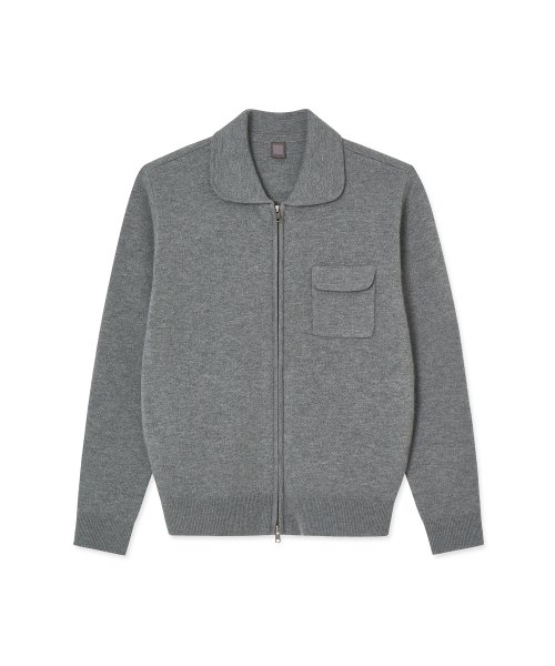 Вязаный короткий блузон_Grey