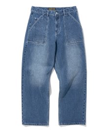 denim fatigue pants indigo washed