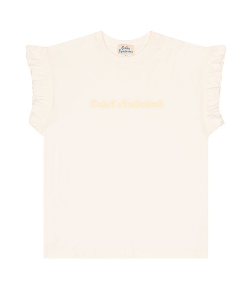 DAISY FRILL SLEEVELESS T-SHIRTS white