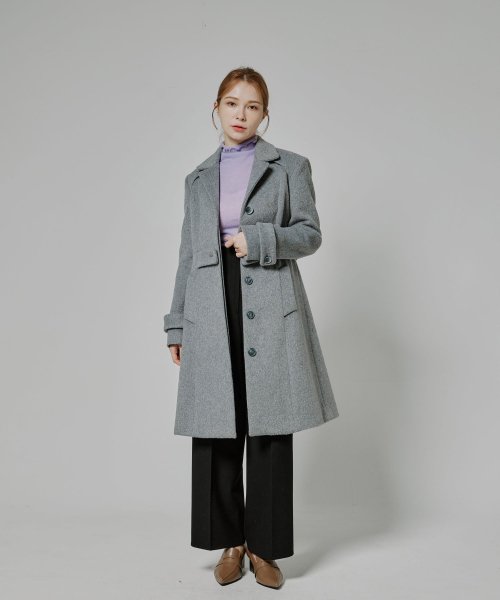 wool flared long пальто
