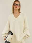 위메농(OUI MAIS NON) Lowell alpaca V-neck knit