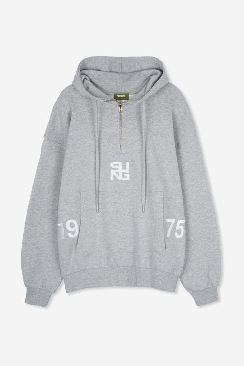 MUSINSA | SUNG1975 1975 Half Zip Hoodie [Gray] / ONE SIZE