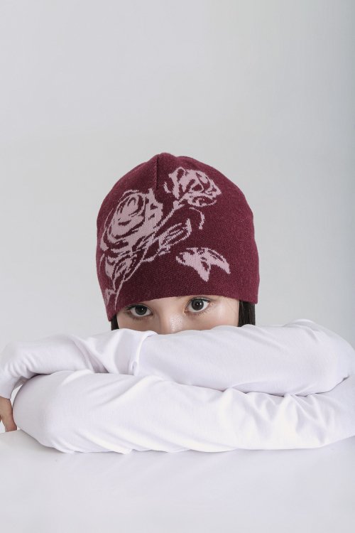 Rose store jacquard beanie