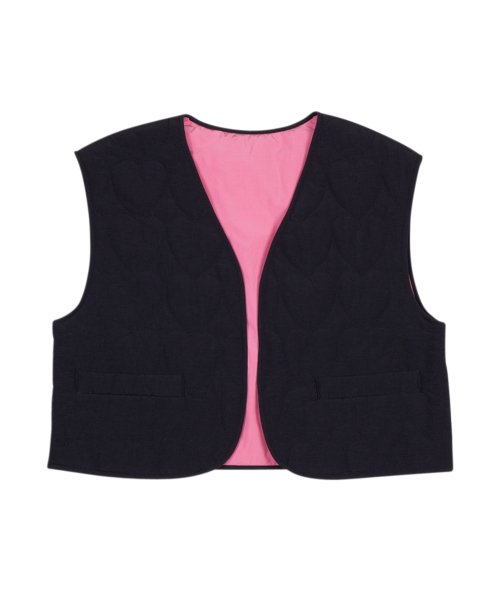 HEART QUILTING VEST black