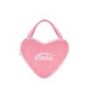 VELOUR HEART TOTE BAG-PINK