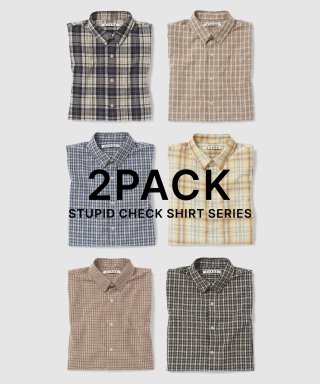 수아레(SUARE) [2PACK] 스튜피드 체크 셔츠 패키지