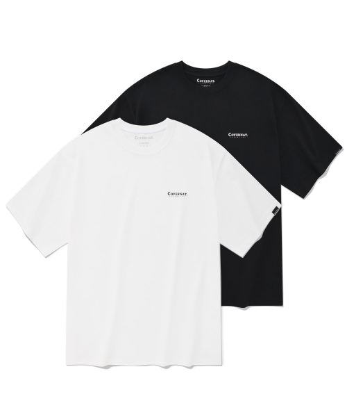 MUSINSA | COVERNAT [2PACK] Cool Cotton T-shirt Black + White