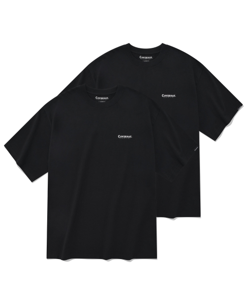 MUSINSA | COVERNAT [2PACK] Cool Cotton T-shirt black + black