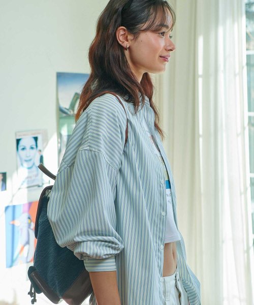 비터셀즈() 머피 오버핏 셔츠-블루 상품 이미지